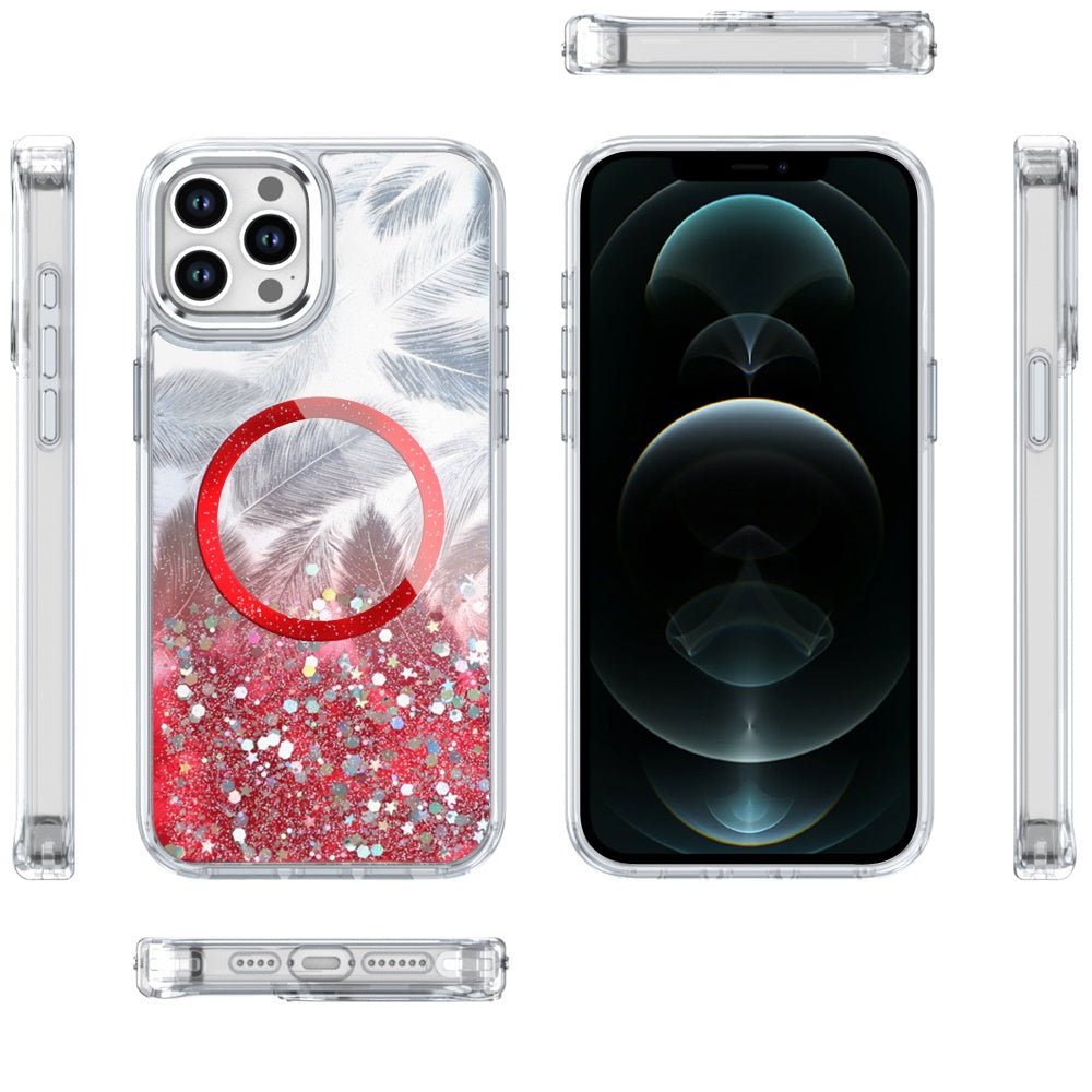 For Samsung Galaxy S26 Ultra Epoxy Glitter Shimmer Fashion Case with Magnetic Magsafe Compatible Hybrid Sparkling Slim Protective Case Cover