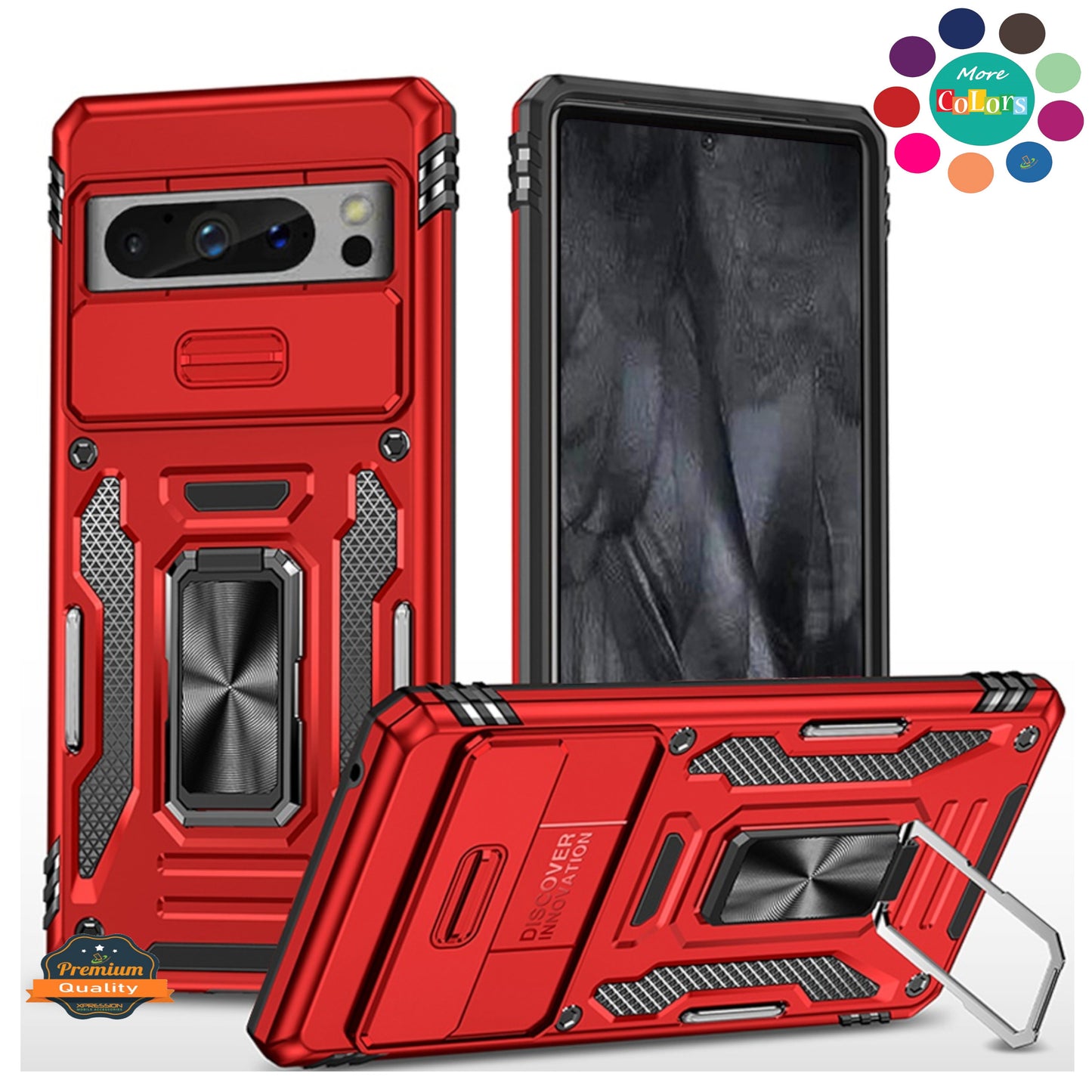 For Google Pixel 9A Hybrid Case with Rotation Ring Stand Shockproof & Camera Window TPU Armor Dropproof Case Cover