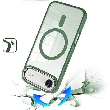 For Apple iPhone 17 Air (6.6") MagSafe Compatible Transparent Greatest Clear Acrylic with Color Frame Thick Hybrid TPU Hard Case Cover