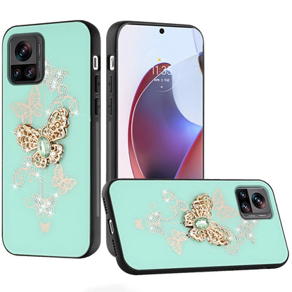 For Apple iPhone 16 Pro (6.3") Diamonds 3D Bling Sparkly Glitter Ornaments Engraving Hybrid Fashion Ring Stand Case Cover