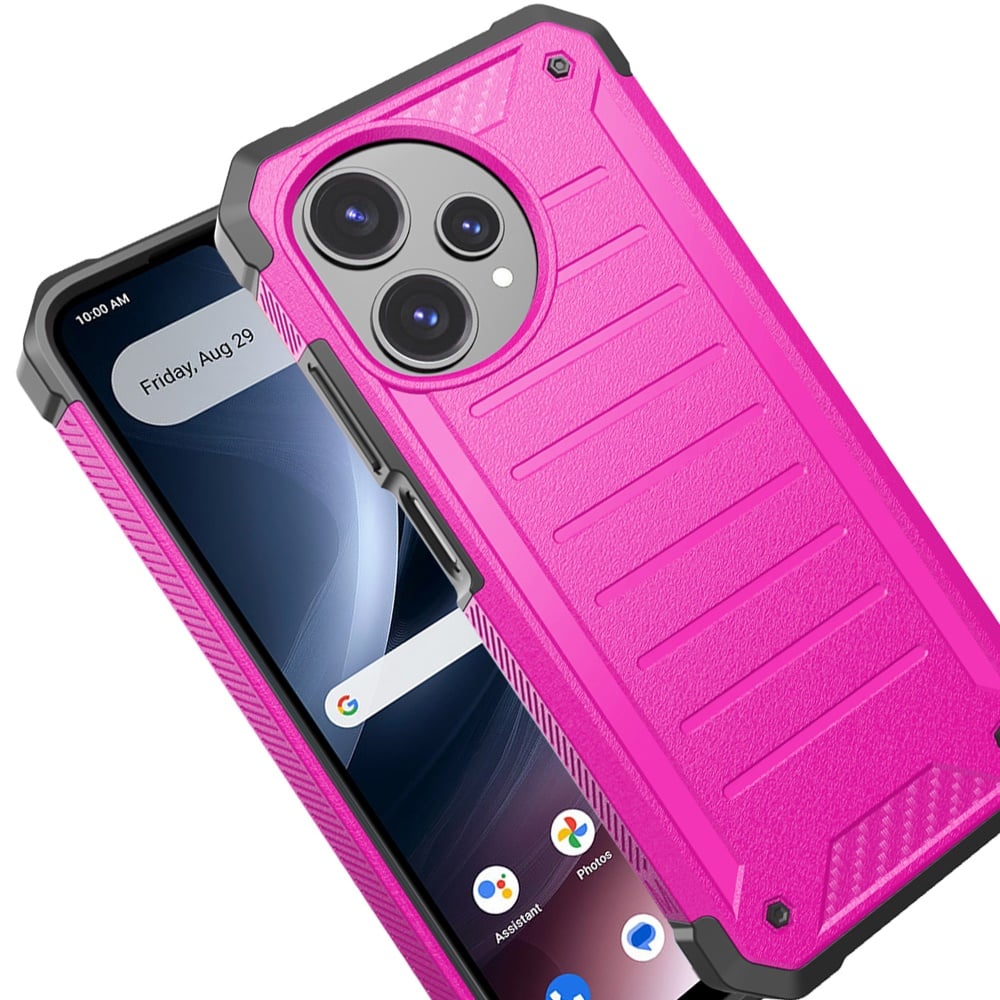 Phone Case for Cricket Icon Plus 2026 Tough Rugged Shockproof Grip two layer Armor Hybrid Heavy Duty Anti Slip Protective Durable Lined Design Cover Hotpink