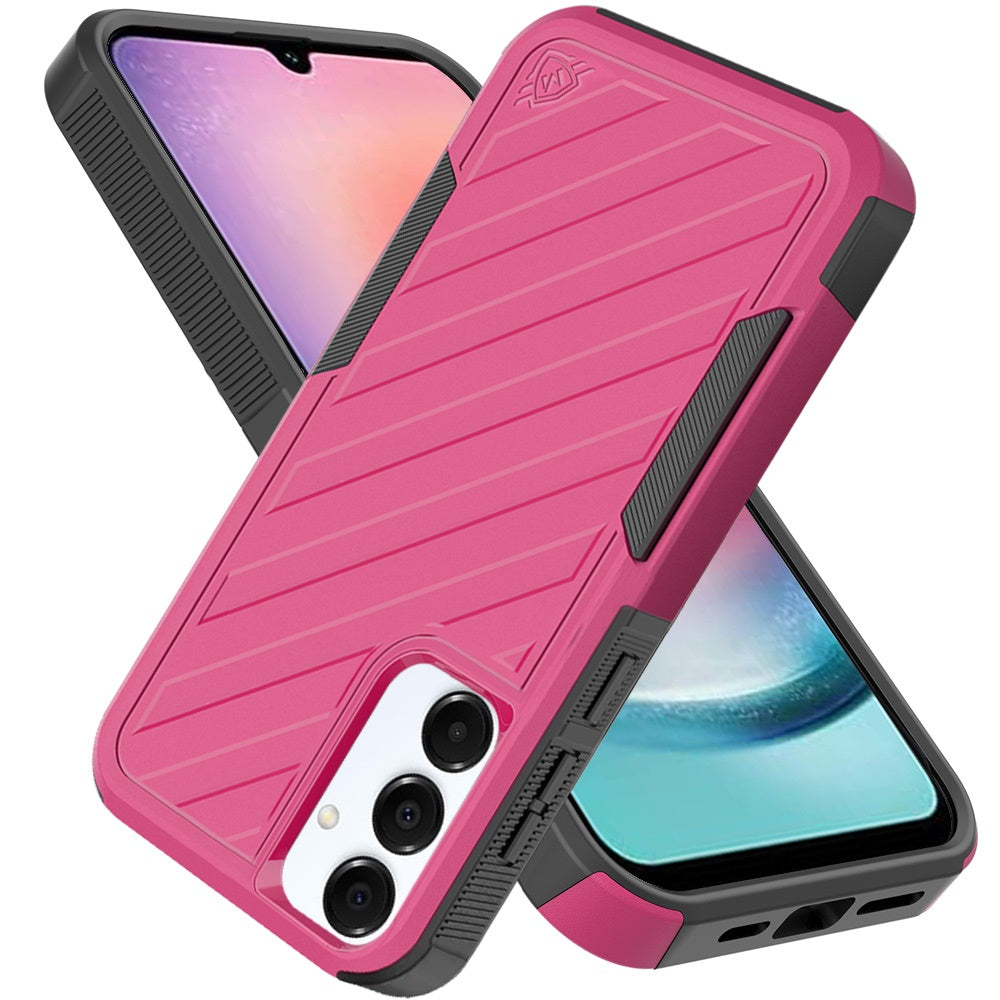 For Samsung Galaxy A26 Hybrid lined shockproof dual layer Rugged 2in1 Hard PC & Silicone TPU Non Slip Textured Tough Armor Case Cover