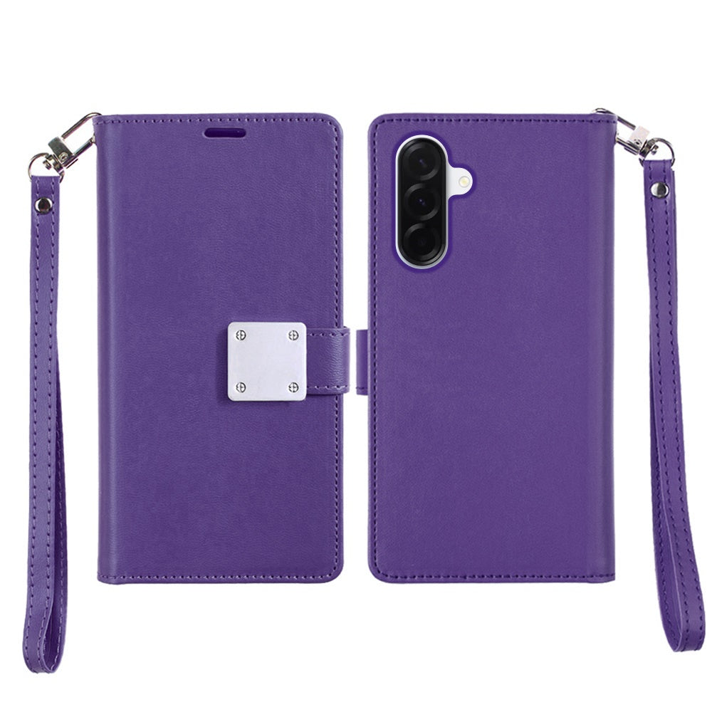 For Samsung Galaxy A37 Wallet Cases PU Leather with Credit Card /ID /Cash Holder Slot Dual Flip Book Pouch, Stand and Strap Case Cover