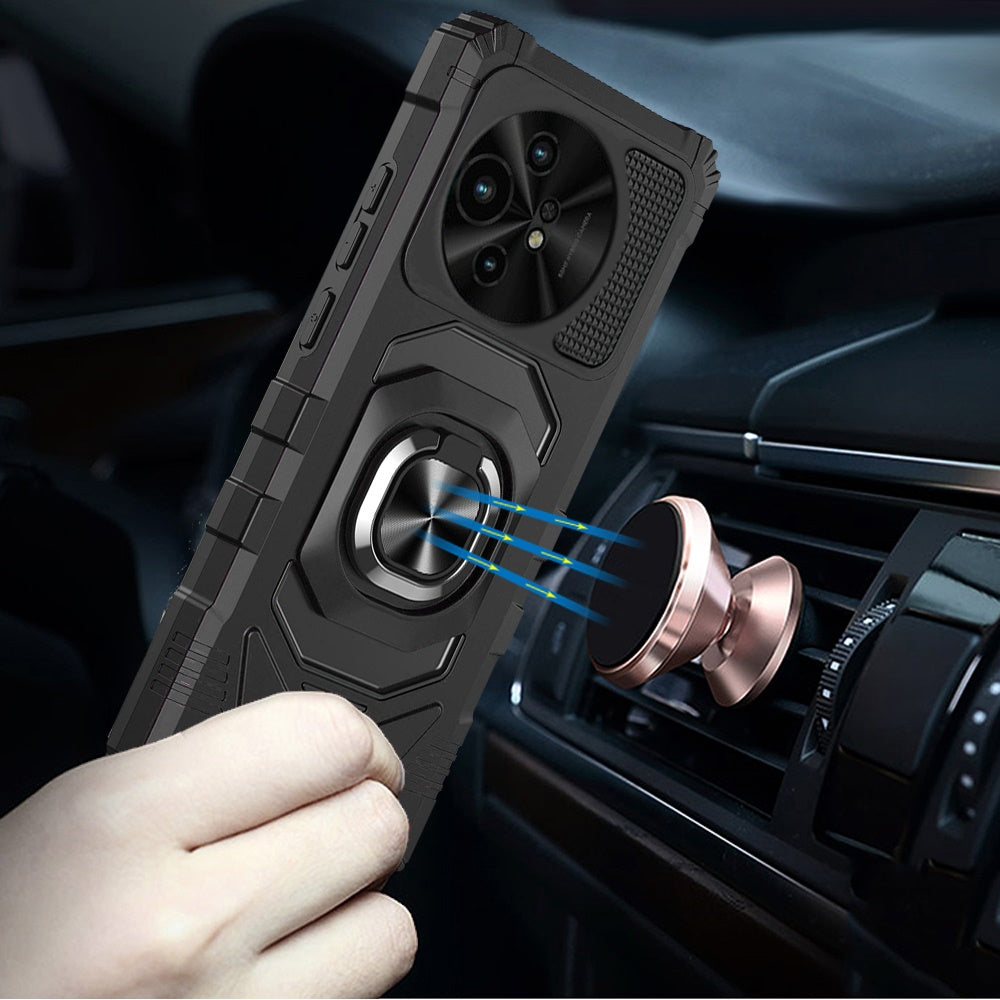 For Samsung Galaxy A36 Hybrid Dual Layer with 360° Rotate Magnetic Ring Stand Holder Kickstand TPU Rugged PC Shockproof Case Cover