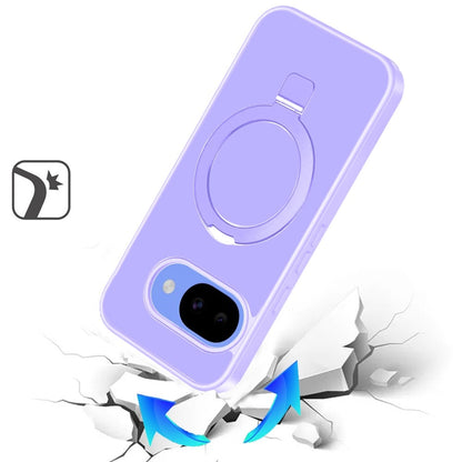 Phone Case for Google Pixel 10A Magnetic Ring Stand Full Rotation Matte Shockproof Grip Anti Slip Durable Camera Protection Hybrid Cover