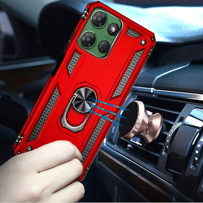 For Motorola Moto G Power 5G 2025 Hybrid Shockproof Durable 360 Degree Rotatable Ring Stand Holder Kickstand Fit Magnetic Car Mount Case Cover