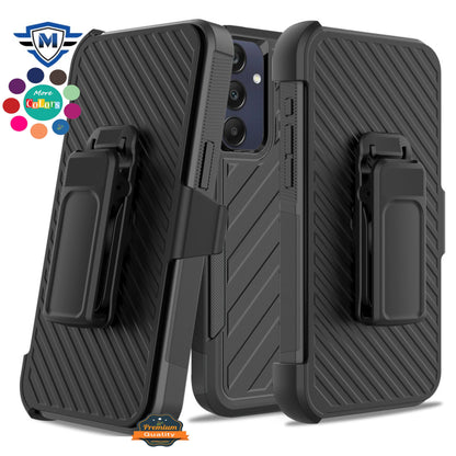 Premium Tough Hybrid Case with Belt Clip Holster, Shockproof Rugged Design, Textured 2in1 Non-Slip