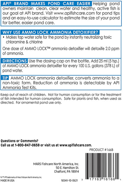 API Ammo Lock Ammonia Detoxifier for Ponds [Pond Supplies for Pond] 128 oz (2 x 64 oz)