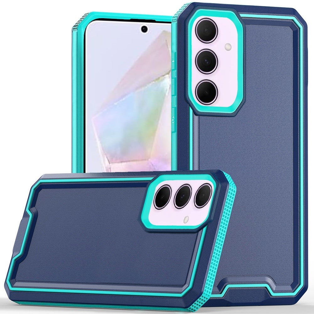 For Samsung Galaxy A35 Premium Fused Hybrid Tough Strong Hard PC TPU Rubber Shockproof Drop Protection Impact Case Cover Blue