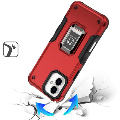 For Apple iPhone 17 (6.3") Hybrid Stand Magnetic Ring Holder Kickstand Heavy Duty Rugged Drop Silicone & Hard PC Shockproof Case Cover