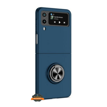 For Samsung Galaxy Z Flip 7 Matte Silicone TPU Rubber Magnetic with 360° Ring Stand Grip Shockproof Slim Hybrid Case Cover