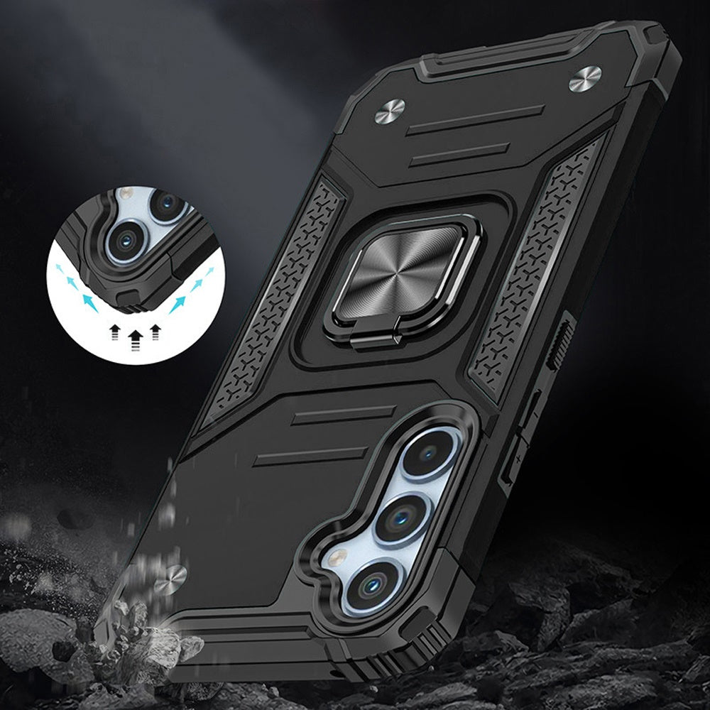 Armor Hybrid Magnetic Stand with Ring Holder Kickstand Shockproof Heavy-Duty Durable Rugged TPU Dual Layer