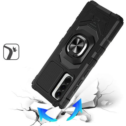 For Samsung Galaxy A37 Hybrid Dual Layer with 360° Rotate Magnetic Ring Stand Holder Kickstand TPU Rugged PC Shockproof Case Cover