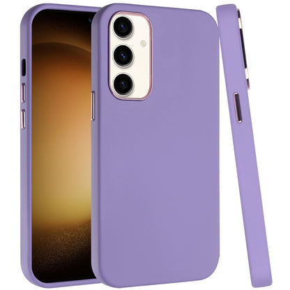 For Samsung Galaxy A16 5G Slim Classic Hybrid Around Rubber Gummy Gel Slick Hard PC Silicone TPU Chromed Button Case Cover