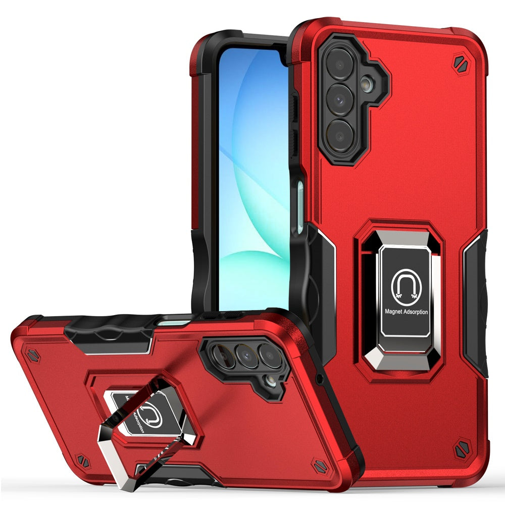 For Samsung Galaxy A17 5G Hybrid Stand Magnetic Ring Holder Kickstand Heavy Duty Rugged Drop Silicone & Hard PC Shockproof Case Cover