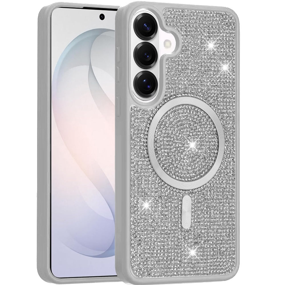 Phone Case for Samsung Galaxy S26+ / S26 Plus Magnetic Bling Diamond Sparkle Hybrid Shockproof Rugged Grip Durable Protection Anti-Slip Armor Design Cover