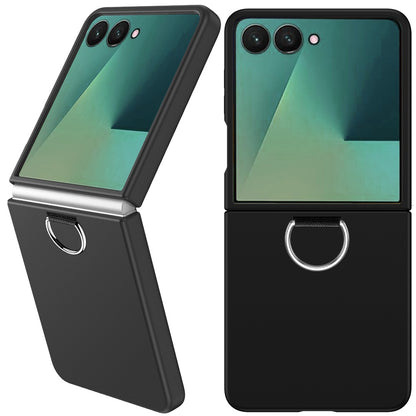 For Samsung Galaxy Z Flip 7 Case with Finger Hook Hybrid Grip Holder, Shockproof Slim Fit Rubber TPU + Hard PC Case Cover