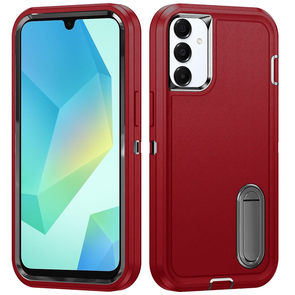 For Samsung Galaxy A16 5G Hybrid Three Layers Protection 3in1 Shockproof with Kickstand Heavy Duty Hard TPU Rubber Anti-Drop Case Cover