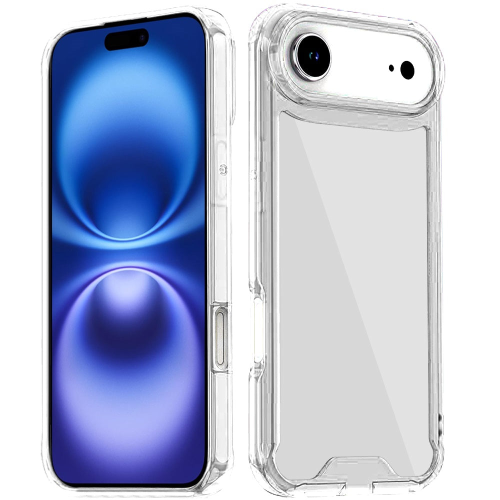 For Apple iPhone 17 AIR Clear Colored Shockproof Transparent Hard PC + Rubber TPU Hybrid Bumper Shell Slim Protective Case Cover Clear