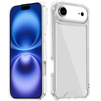 For Apple iPhone 17 Air (6.6") Clear Colored Shockproof Transparent Hard PC + Rubber TPU Hybrid Bumper Shell Slim Protective Case Cover Clear+Clear
