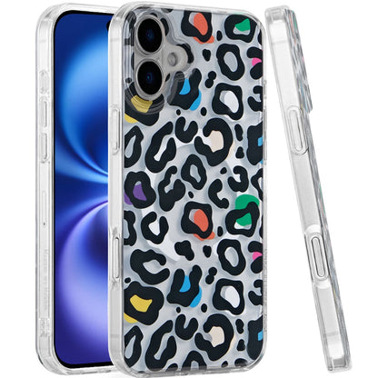 For Apple iPhone 17 AIR Stylish Pattern Fashion IMD Printed Design TPU Double Layer Slim Shockproof with Magnetic Back Case Cover Multicolor Leopard
