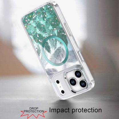 For Apple iPhone 17 Pro Max Epoxy Glitter Shimmer Fashion Case with Magnetic Magsafe Compatible Hybrid Sparkling Slim Protective Case Cover