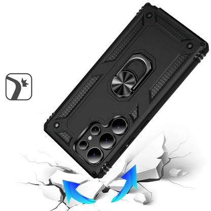 For Samsung Galaxy S26 Ultra Hybrid Shockproof Durable 360 Degree Rotatable Ring Stand Holder Kickstand Fit Magnetic Car Mount Case Cover