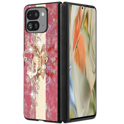 For Google Pixel 10 Pro Fold Diamonds 3D Fashion Bling Sparkly Glitter Ornaments Engraving Hybrid with Ring Stand Case Cover