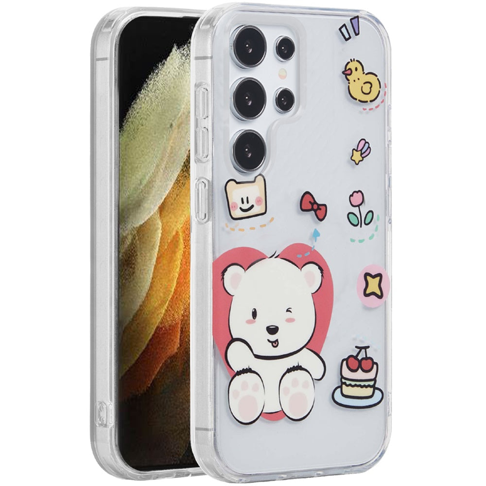 For Samsung Galaxy S21 Ultra Fashion Layer Design Slim IMD TPU Protective, Shockproof Hybrid Stylish Durable Hard PC Case Cover