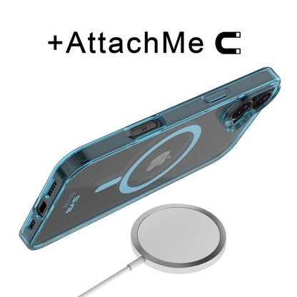 For Ultra-sleek Hybrid Slim Hard PC & TPU Compatible with MagSafe, Magnetic Protective Phone Case for Apple iPhone 16 - Transparent Blue Case Cover Blue