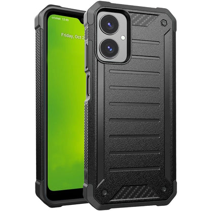 For Cricket Icon 2026 Tough Lined Design Hybrid Shockproof Protective Rugged TPU Hard PC with Durable Grip Case Cover