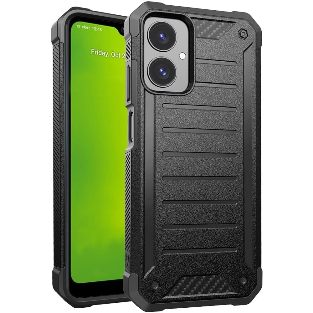 For AT&T Propel 3 5G Tough Lined Design Hybrid Shockproof Protective Rugged TPU Hard PC with Durable Grip Case Cover