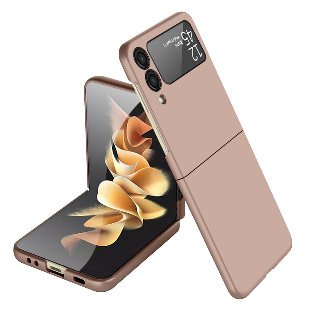 For Samsung Galaxy Z Flip 7 FE / Z Flip 6 Snap-On Flip Premium Matte Finish Slim Lightweight Protective PC + Rubber TPU Hard Shell Case Cover Rose Gold