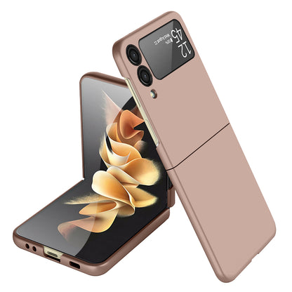 For Samsung Galaxy Z Flip 7 FE / Z Flip 6 Snap-On Flip Premium Matte Finish Slim Lightweight Protective PC + Rubber TPU Hard Shell Case Cover Rose Gold