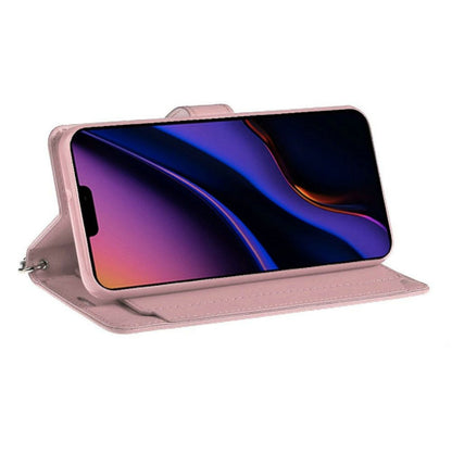 Phone Case for iPhone 15 Pro Max (6.7") Wallet Credit Card Holder Leather Grip Shockproof Hybrid Protective Style Durable Flip Pouch Cover Rose Gold