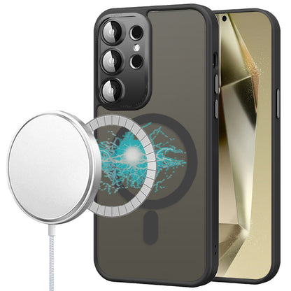 For Samsung Galaxy S25 EDGE Complete Protection HQ Matte Translucent Hybrid Shockproof w/ Camera Protector Compatible with MagSafe Case Cover