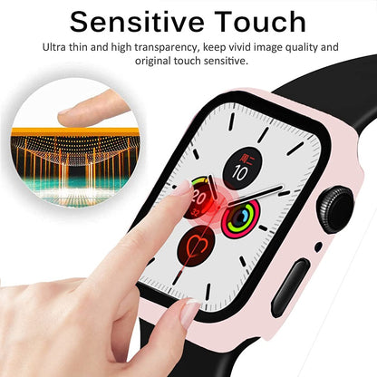 For Apple Watch Size 40mm Slim Hard PC Bumper, Clear Touch Full Coverage with Built in Tempered Glass Screen Protector Case Cover Clear