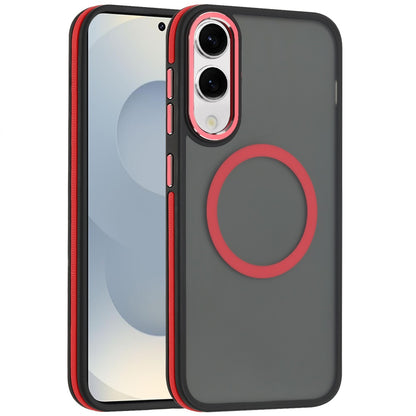 For Samsung Galaxy S25 EDGE Frosted Translucent Back Hybrid Case with Magnetic Circle; MagSafe Compatible, Military Grade Shockproof, Slim Design Case Cover