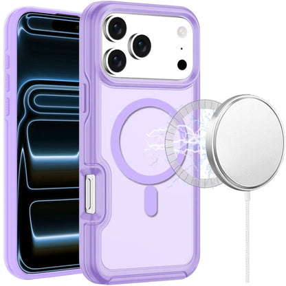 For Apple iPhone 17 Pro (6.3") Slim & Durable Compatible with MagSafe Hybrid Shockproof Glossy Oil Protective Dual Layer TPU + PC Case Cover