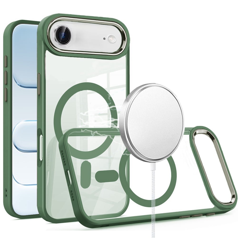 For Apple iPhone 17 Air (6.6") MagSafe Compatible Transparent Greatest Clear Acrylic with Color Frame Thick Hybrid TPU Hard Case Cover