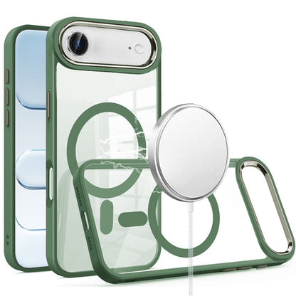 For Apple iPhone 17 Air (6.6") MagSafe Compatible Transparent Greatest Clear Acrylic with Color Frame Thick Hybrid TPU Hard Case Cover