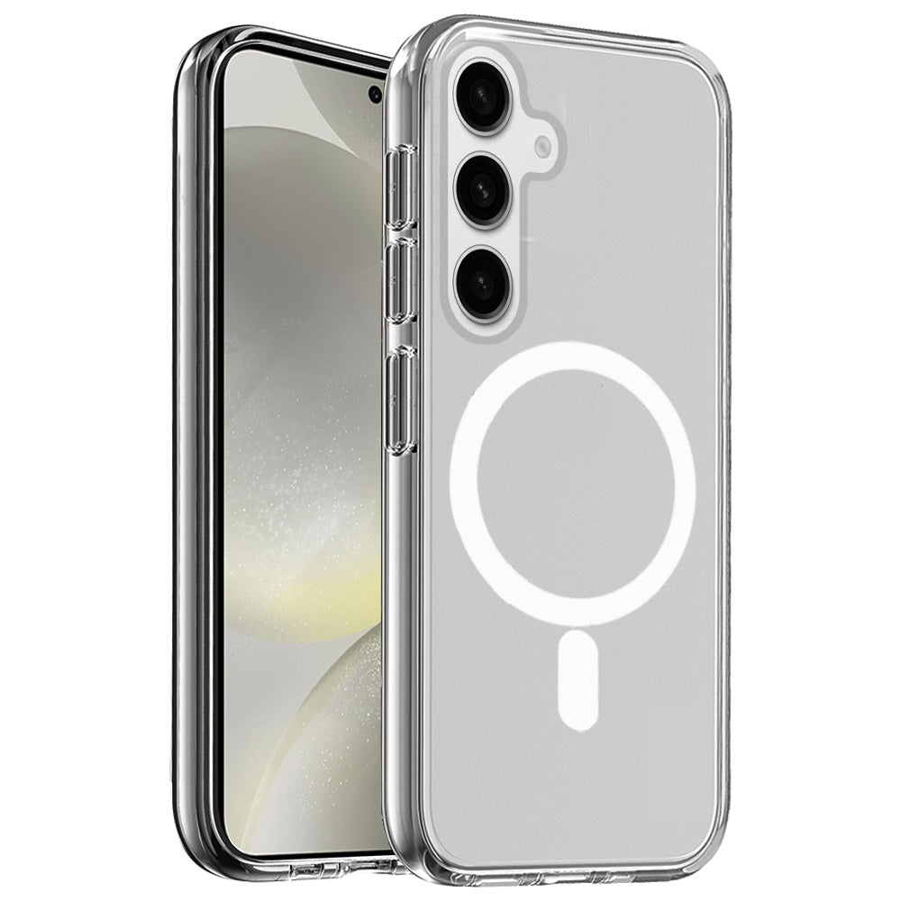 For Apple iPhone 17E /16E MagSafe Compatible Transparent Hybrid Case with Magnetic Circle, Shock Absorption TPU Rubber Case Cover