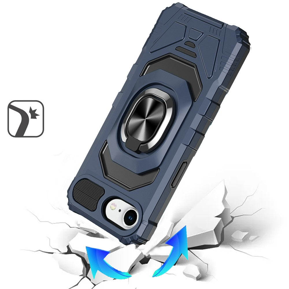 For Apple iPhone 17E /16E Hybrid Dual Layer with 360° Rotate Magnetic Ring Stand Holder Kickstand TPU Rugged PC Shockproof Case Cover