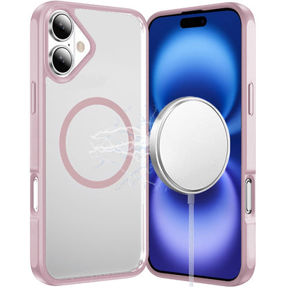 For Apple iPhone 17 Magnetic Circle HQ Transparent Clear TPU Thick 2.0mm Frame Hybrid Shockproof Protector Case Cover