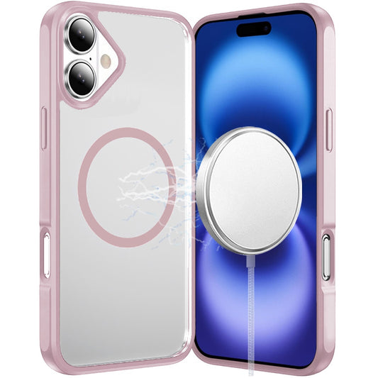 For Apple iPhone 17 Magnetic Circle HQ Transparent Clear TPU Thick 2.0mm Frame Hybrid Shockproof Protector Case Cover