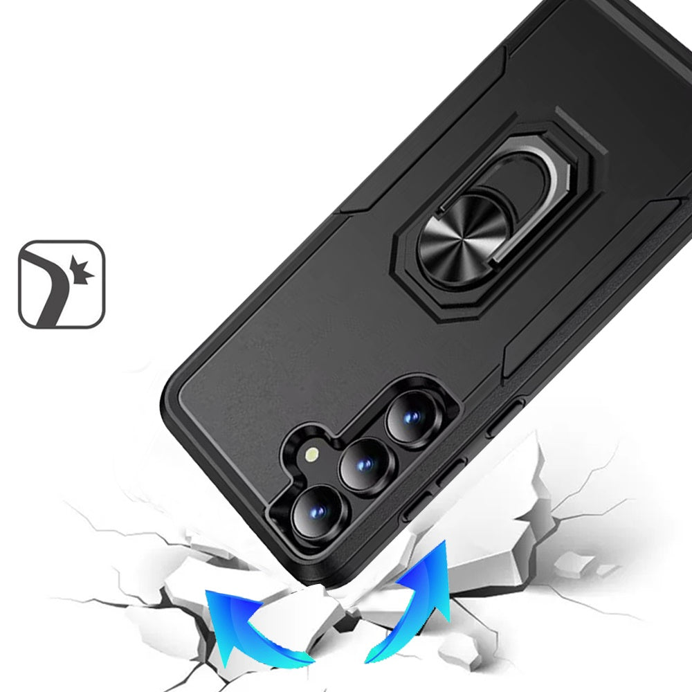 For Samsung Galaxy S26 Hybrid Tough Strong Dual Layer Hard PC TPU with Magnetic Ring Stand Heavy-Duty Armor Design Case Cover
