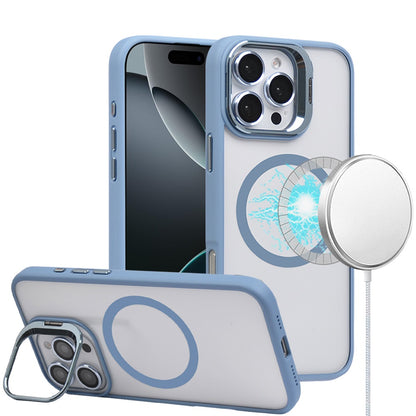 For Apple iPhone 16 Pro Max (6.9") Hybrid Magnetic Cool Case with Camera Stand Fits MagSafe Accessories Shockproof Case Cover