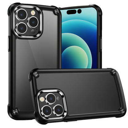 For Apple iPhone 11 Pro Max Hybrid Transparent Rubber with Metal Buttons & Camera Edges Hard TPU Corner Frame Bumper Case Cover Blue