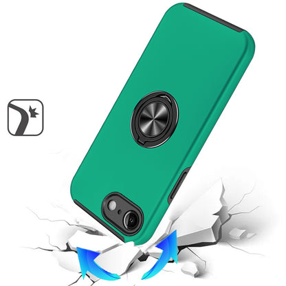 For Apple iPhone 17E /16E Hybrid 360 Degree Rotatable Metal Invisible Ring Stand Holder Slim Fit Magnetic Car Mount Shockproof Case Cover
