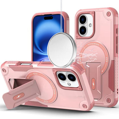 For Apple iPhone 17 (6.3") Magnetic Invisible Kickstand Holder with Magsafe, Slim Fit Shockproof Hybrid Military Grade Heavy Duty Case Cover
